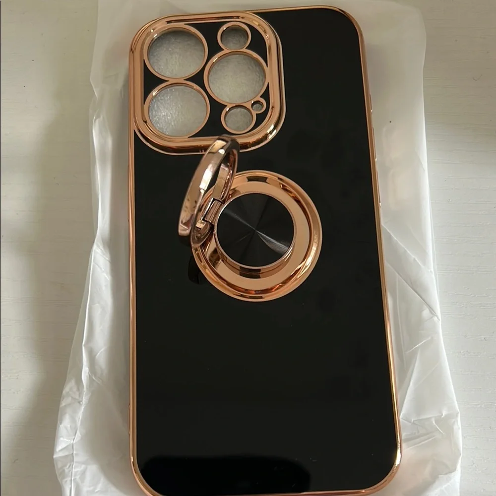 Dahkoiz black 15pro Case with Ring Holder&Camera Protection new